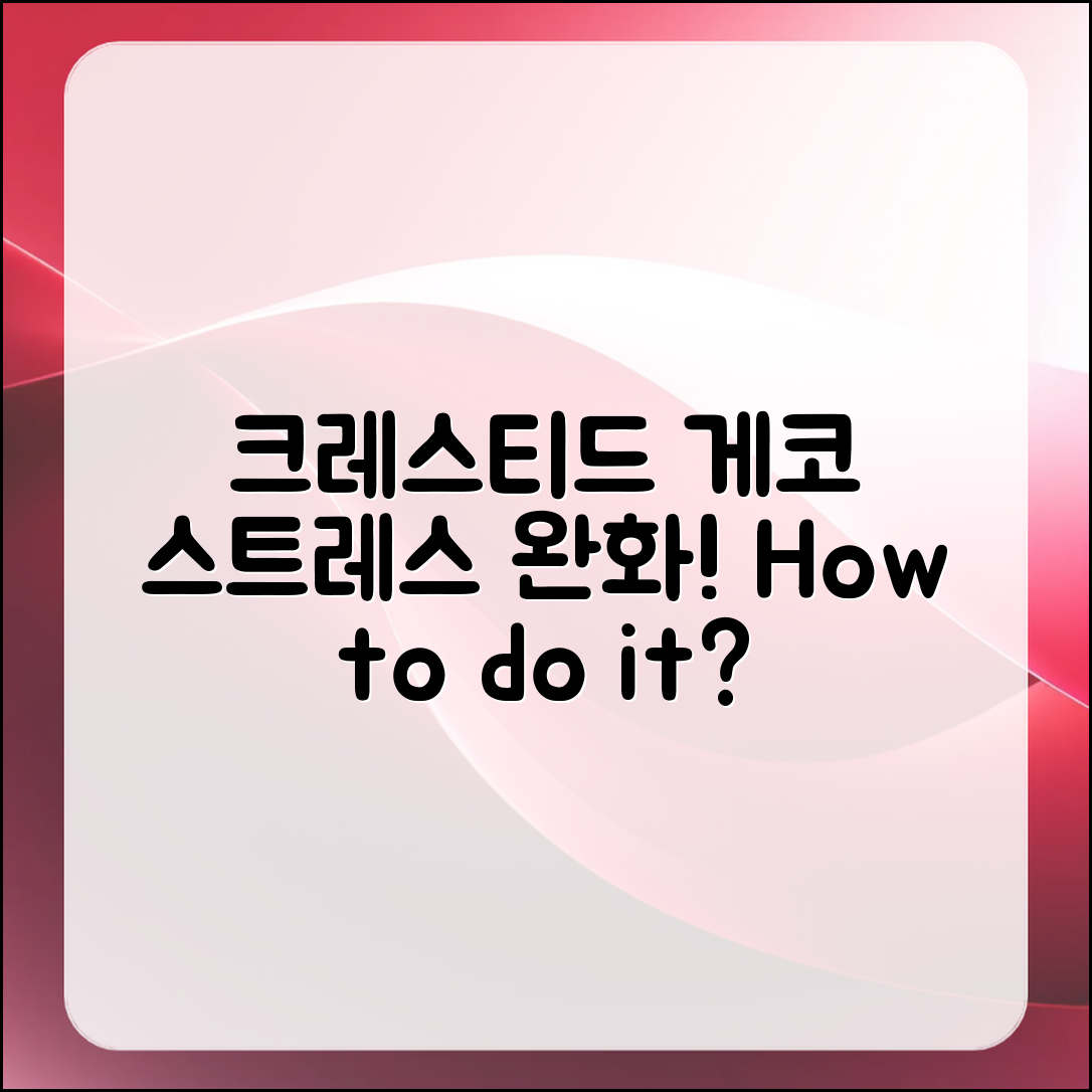 크레스티드 게코 스트레스 완화, 어떻게 할까요?