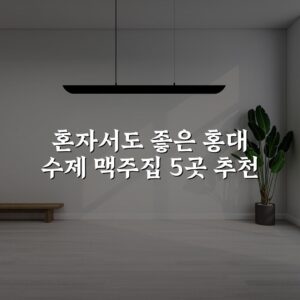 혼자서도 좋은 홍대 수제 맥주집 5곳 추천
