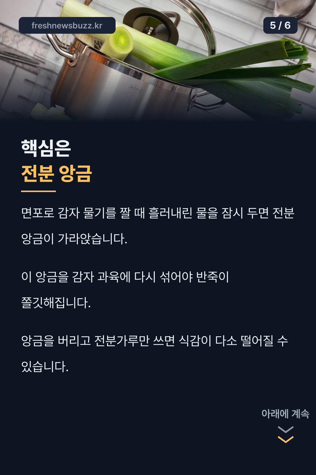 전분 앙금의 핵심