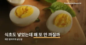 계란 잘까지게 삶는법 — 식초보다 찬물이 먼저입니다