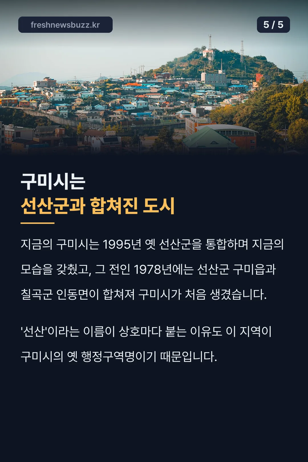 구미시는 선산군과 합쳐진 도시