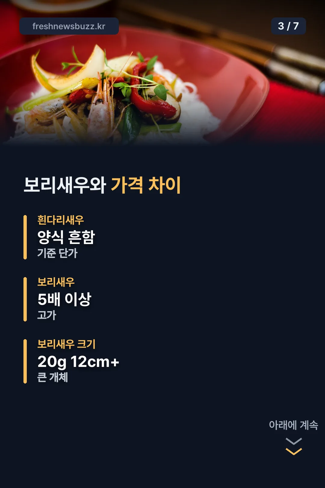 보리새우 가격 차이